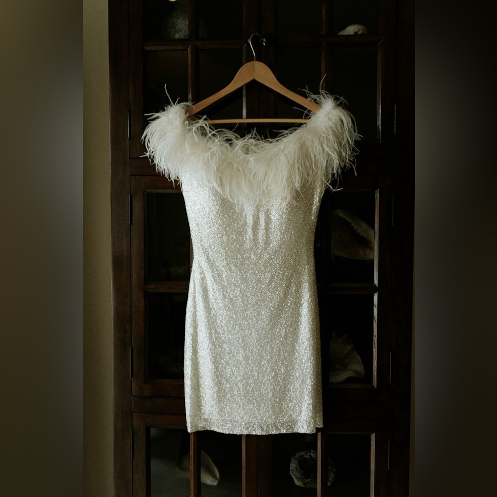 JOVANI 06167 IVORY SEQUIN COCKTAIL DRESS